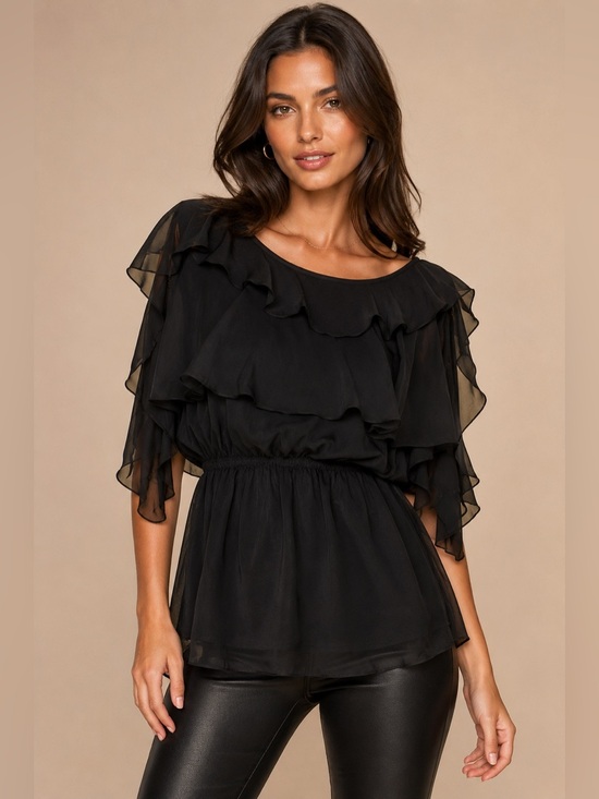 Susana Monaco Tops - NWT Susana Monaco Nicole Sheer Black Top ~ Showroom Sample ~ GORGEOUS! - Small